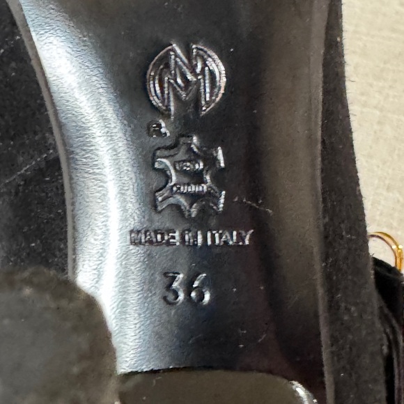 Nando Muzi Vintage Women’s Black Suede Heel Pumps Size 36 - Picture 5 of 10